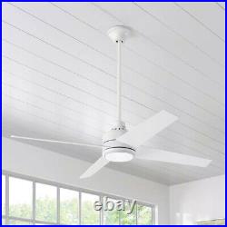 Home Decorators Mercer 56 in. LED Indoor White Ceiling Fan with Light Kit + Remote