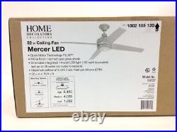 Home Decorators Mercer Light Kit 52 in. Integrated LED Indoor White Ceiling Fan
