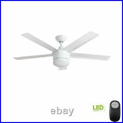 Home Decorators Merwry 52 in. Indoor White Ceiling Fan with LED Light & Remote