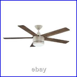 Home Decorators Merwry 52 in. LED Indoor Brushed Nickel Ceiling Fan with Light Kit
