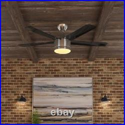 Home Decorators Merwry 52 in. LED Indoor Brushed Nickel Ceiling Fan with Remote