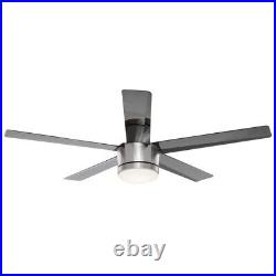 Home Decorators Merwry Light Kit 52 in. LED Indoor Brushed Nickel Ceiling Fan