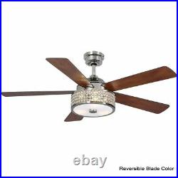 Home Decorators Montclaire 52 in. LED Polished Nickel Ceiling Fan with Light Kit