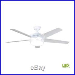 Home Decorators Portwood 60 LED Indoor/Outdoor White Ceiling Fan withLight Kit