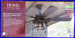Home Decorators Shanahan 52 in. LED Indoor/Outdoor Bronze Ceiling Fan, Light Kit