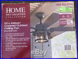 Home Decorators Shanahan 52 in. LED Indoor/Outdoor Bronze Ceiling Fan, Light Kit