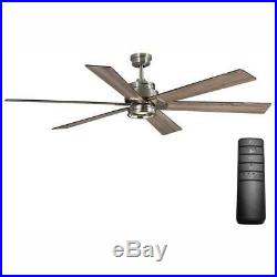 Home Decorators Statewood 70 in. LED B. Nickel Ceiling Fan withLight Kit and Remote
