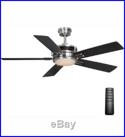 Home Decorators Windlow 52 LED Indoor Brushed Nickel Ceiling Fan with Light Kit
