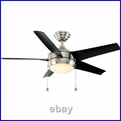 Home Decorators Windward 44 in. LED Brushed Nickel Ceiling Fan with Light Kit