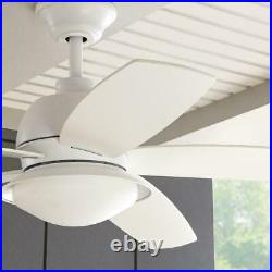 Home Deocrators Ackerly 52 in. LED Matte White Ceiling Fan with Light Kit & Remote