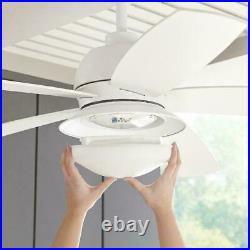 Home Deocrators Ackerly 52 in. LED Matte White Ceiling Fan with Light Kit & Remote