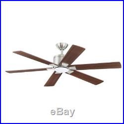 Home Renwick 54 Brushed Nickel Ceiling Fan withLight Kit & Remote 14435