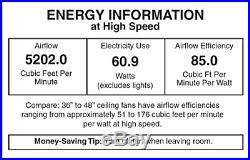 Honeywell Carmel 48-Inch Ceiling Fan with Integrated Light Kit and Remote Five