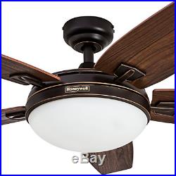 Honeywell Carmel 48-Inch Ceiling Fan with Integrated Light Kit and Remote Five