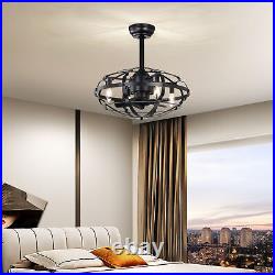 Hot Sell Industrial Ceiling Fan Light Kit Caged Lights Bedroom Bladeless Kitchen