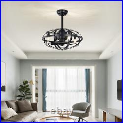 Hot Sell Industrial Ceiling Fan Light Kit Caged Lights Bedroom Bladeless Kitchen