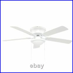 Hugger Ceiling Fan with Light Kit LED 52 in. Indoor-White