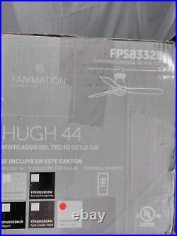 Hugh 44 in. LED Indoor/Outdoor Matte White Ceiling Fan /Light Kit by Fanimation