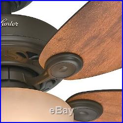 Hunter 34 New Bronze Ceiling Fan with Cabin Home/Walnut Blades & Light Kit