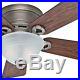 Hunter 42 Antique Pewter Flush Ceiling Fan with Rosewood/Maple Blades & Light Kit