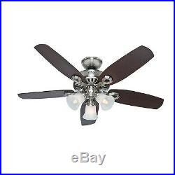 Hunter 42 Brushed Nickel Ceiling Fan Light Kit with Swirled Marble Glass