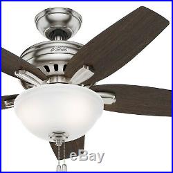 Hunter 42 Brushed Nickel Ceiling Fan with Bowl Light kit