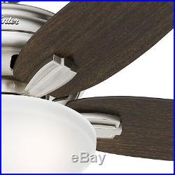 Hunter 42 Brushed Nickel Ceiling Fan with Bowl Light kit