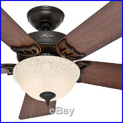 Hunter 42 New Bronze Ceiling Fan with Amber Scavo Light Kit