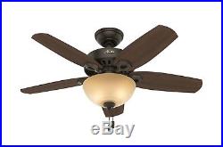 Hunter 42 Small Room Ceiling Fan in New Bronze with Bowl Light Kit