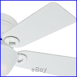 Hunter 42 in. Low Profile Ceiling Fan in Snow White with Bowl Light Kit