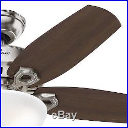 Hunter 42 in. Small Room Ceiling Fan in Brushed Nickel with Bowl Light Kit