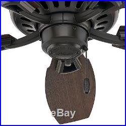 Hunter 44 Ceiling Fan, New Bronze Medium Walnut / Stained Oak Fan Blades