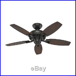 Hunter 44 Ceiling Fan, New Bronze Medium Walnut / Stained Oak Fan Blades