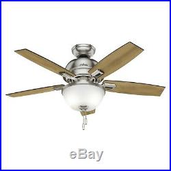 Hunter 44 Ceiling Fan in Brushed Nickel with LED Bowl Light Kit