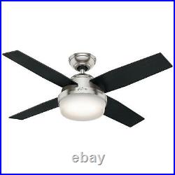 Hunter 44 Dempsey Ceiling Fan With LED Light Kit And Remote