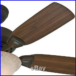 Hunter 44 New Bronze Ceiling Fan with Florence Glass Light Kit
