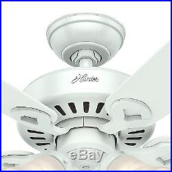 Hunter 44 White Ceiling Fan 5 Blade with Swirled Marble Light Kit