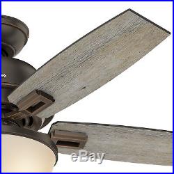 Hunter 44 in. Ceiling Fan in Onyx Bengal with LED Bowl light Kit