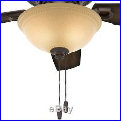 Hunter 44 in. Traditional Ceiling Fan in Onyx Bengal with Bowl Light Kit
