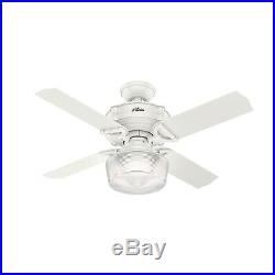Hunter 44 in Traditional Fresh White Ceiling Fan with Light Kit & Remote Control