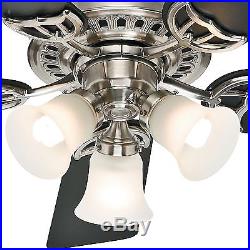 Hunter 46 Brushed Nickel Ceiling Fan with Light Kit
