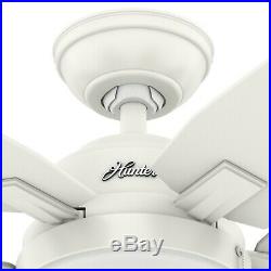 Hunter 46 Contemporary Ceiling Fan with Integrated Light Kit in Fresh White