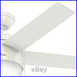 Hunter 46 Contemporary Low Profile Ceiling Fan with Light Kit in Fresh White