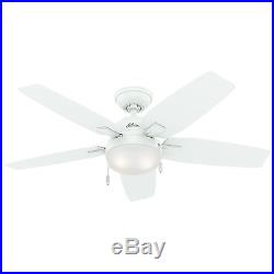 Hunter 46 Fresh White Ceiling Fan Contemporary Bowl Style Light Kit