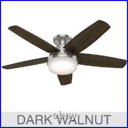 Hunter, 48 Low Profile Ceiling Fan w Remote LED Light Kit