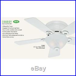 Hunter 51023 42 Five Blade Flush Mount Indoor Ceiling Fan Blades & Light Kit
