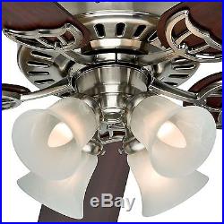 Hunter 52 Brushed Nickel Ceiling Fan with Cherry/Maple Blades and Light Kit