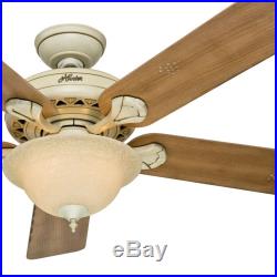 Hunter 52 Casual Ceiling Fan Harvest Wheat with Italian Amber Scavo Light Kit