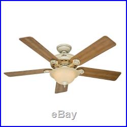 Hunter 52 Casual Ceiling Fan Harvest Wheat with Italian Amber Scavo Light Kit
