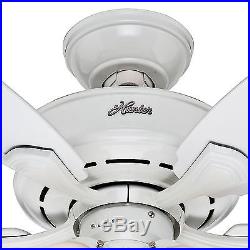 Hunter 52 Casual White Ceiling Fan 4-Light kit with Painted Cased White Glass